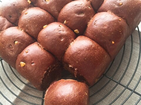 ブラウニー風★チョコinくるみココアちぎりパン